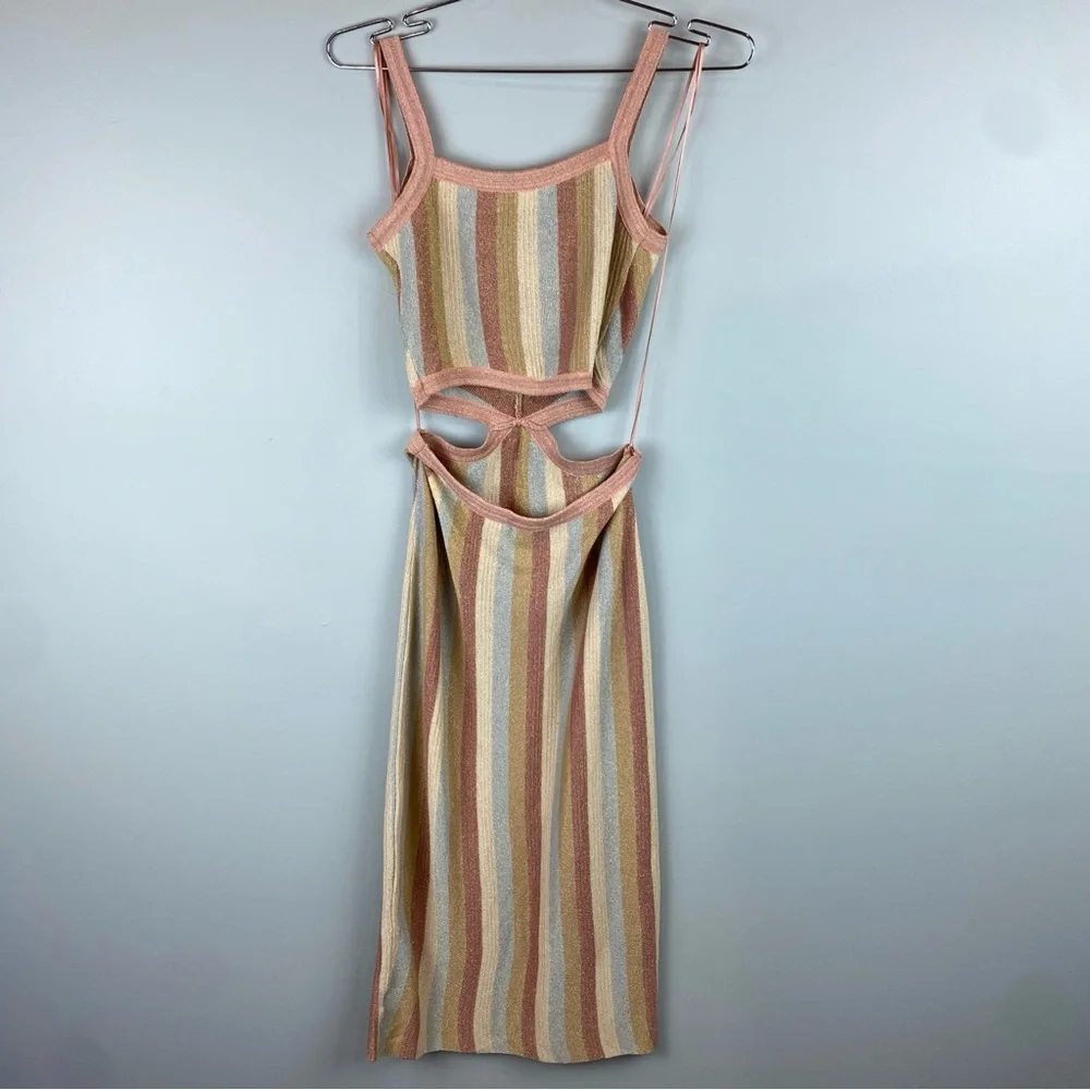 NWOT Altar’d state Avery Striped
Midi metallic knit Dress size XS - Picture 4 of 9
